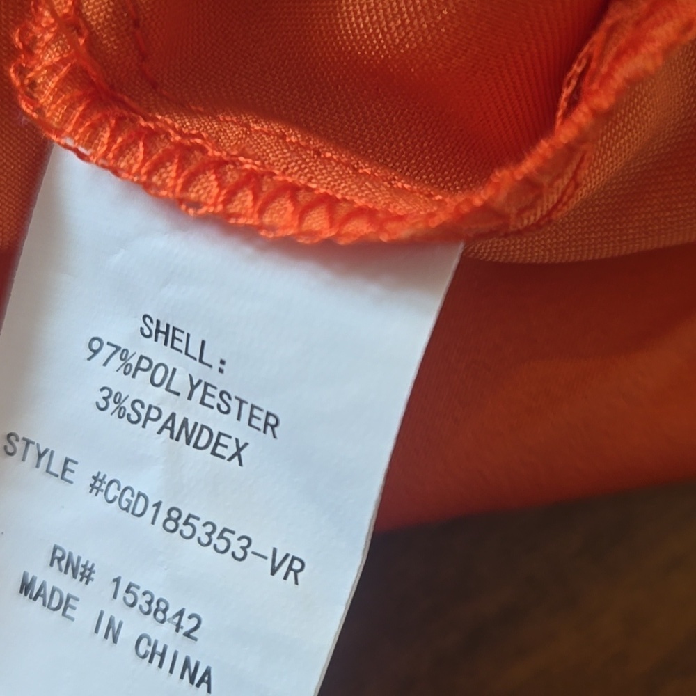 MELLODAY Vibrant Orange Satin Romper Size Large - Picture 11 of 12